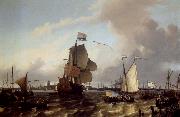 REMBRANDT Harmenszoon van Rijn, The Man-of-War Brielle on the Maas near Rotterdam